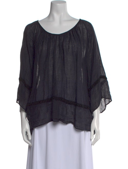 Calypso St. Barth Linen Scoop Neck Blouse