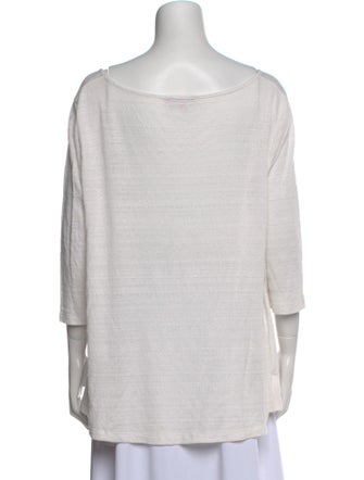 Calypso St. Barth Bateau Neckline Three-Quarter Sleeve Crop Top