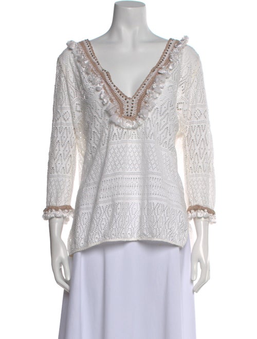 Calypso St. Barth V-Neck Three-Quarter Sleeve Top