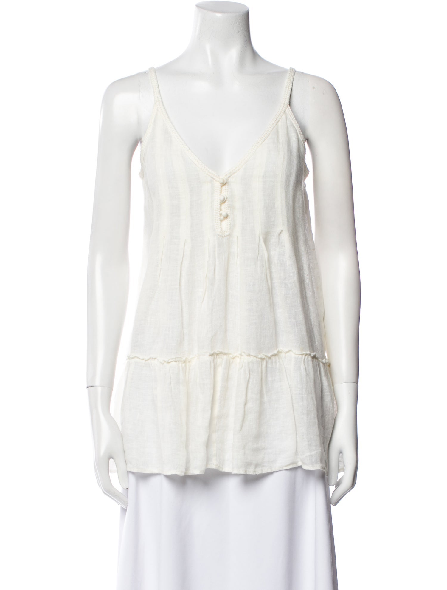 Calypso St. Barth Linen V-Neck Blouse