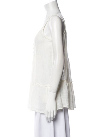 Calypso St. Barth Linen V-Neck Blouse