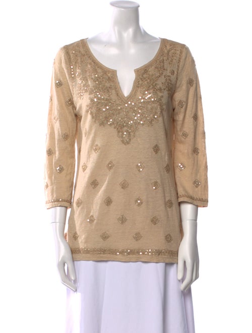 Calypso St. Barth Linen Printed Blouse