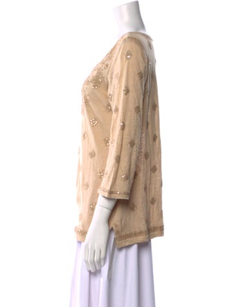 Calypso St. Barth Linen Printed Blouse