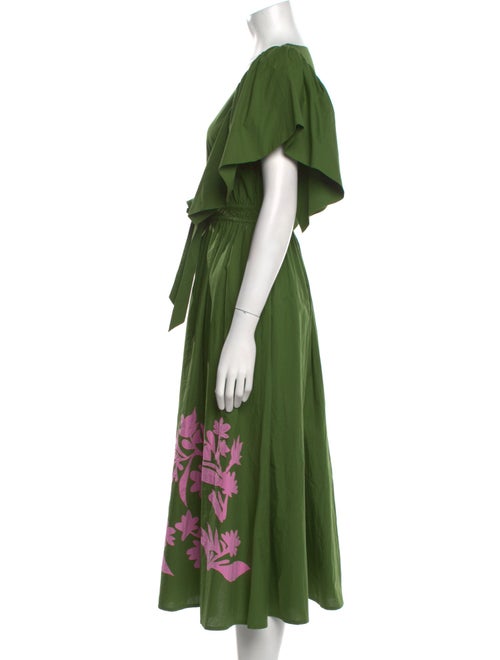 Calypso St. Barth V-Neck Midi Length Dress