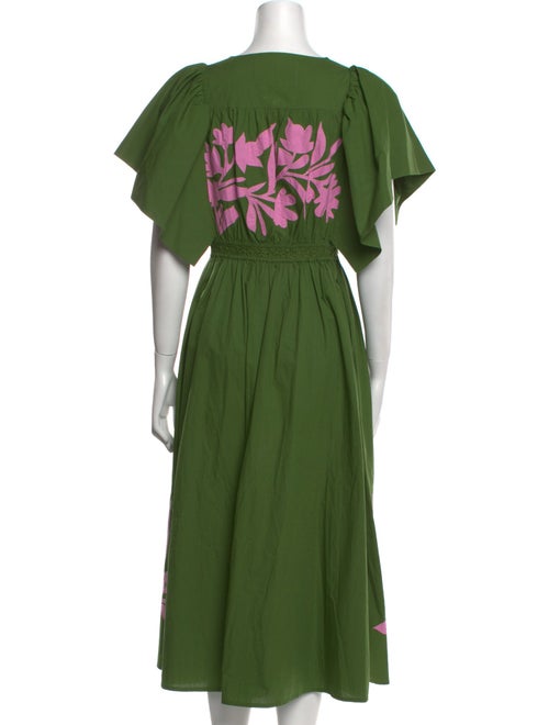 Calypso St. Barth V-Neck Midi Length Dress