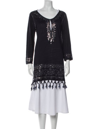 Calypso St. Barth Linen Scoop Neck Tunic