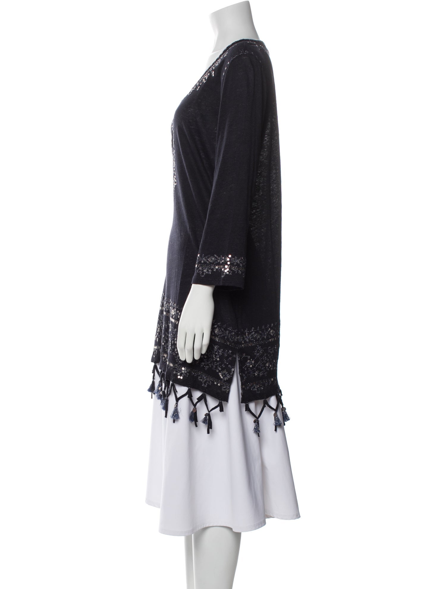 Calypso St. Barth Linen Scoop Neck Tunic