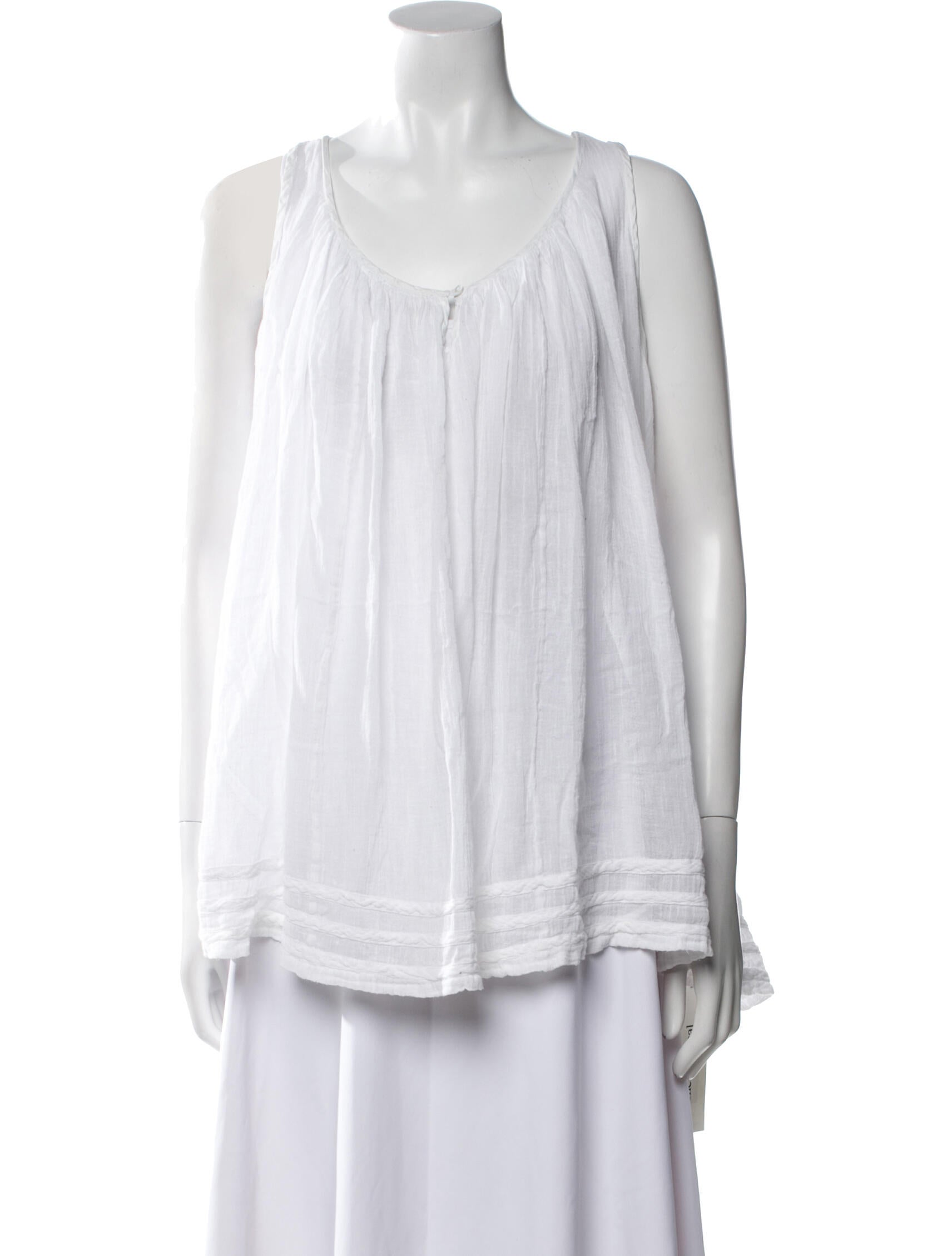 Calypso St. Barth Scoop Neck Sleeveless Blouse