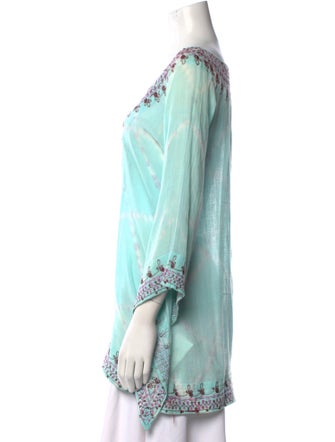 Calypso St. Barth Tie-Dye Print Scoop Neck Tunic