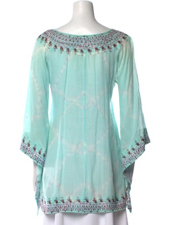 Calypso St. Barth Tie-Dye Print Scoop Neck Tunic