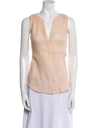 Calypso St. Barth Linen V-Neck Top