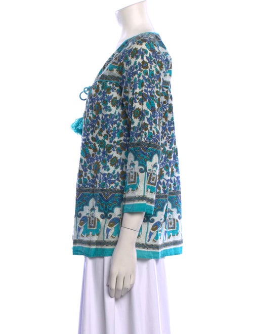 Calypso St. Barth Printed V-Neck Blouse