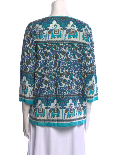 Calypso St. Barth Printed V-Neck Blouse