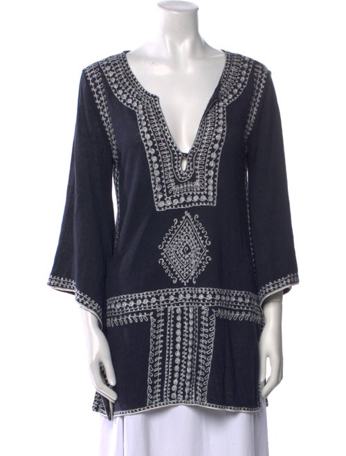 Calypso St. Barth Linen Printed Tunic