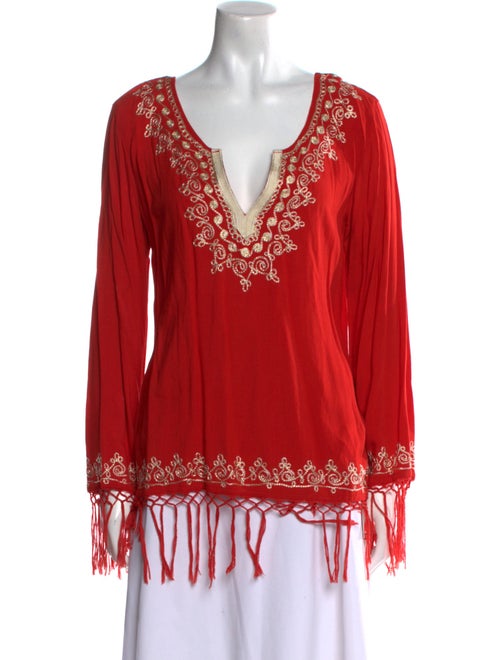 Calypso St. Barth V-Neck Long Sleeve Tunic