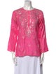 Calypso St. Barth Silk Patterned Blouse