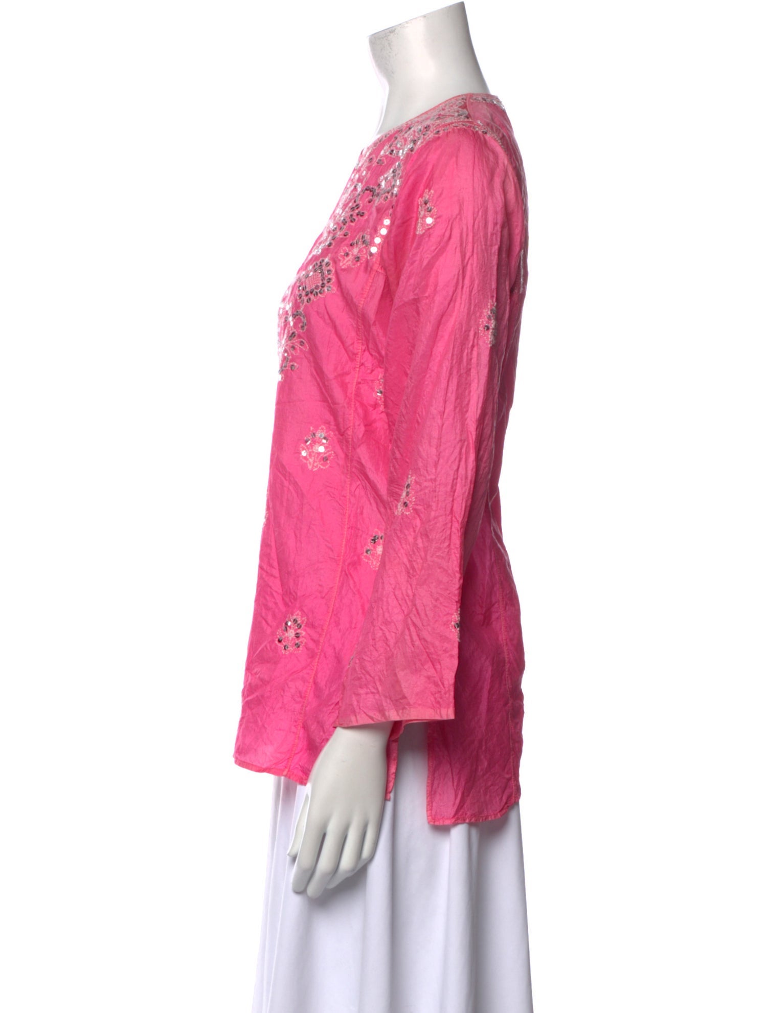 Calypso St. Barth Silk Patterned Blouse