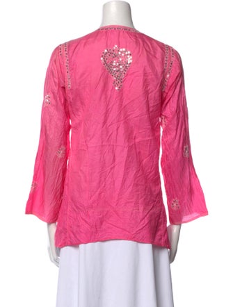 Calypso St. Barth Silk Patterned Blouse