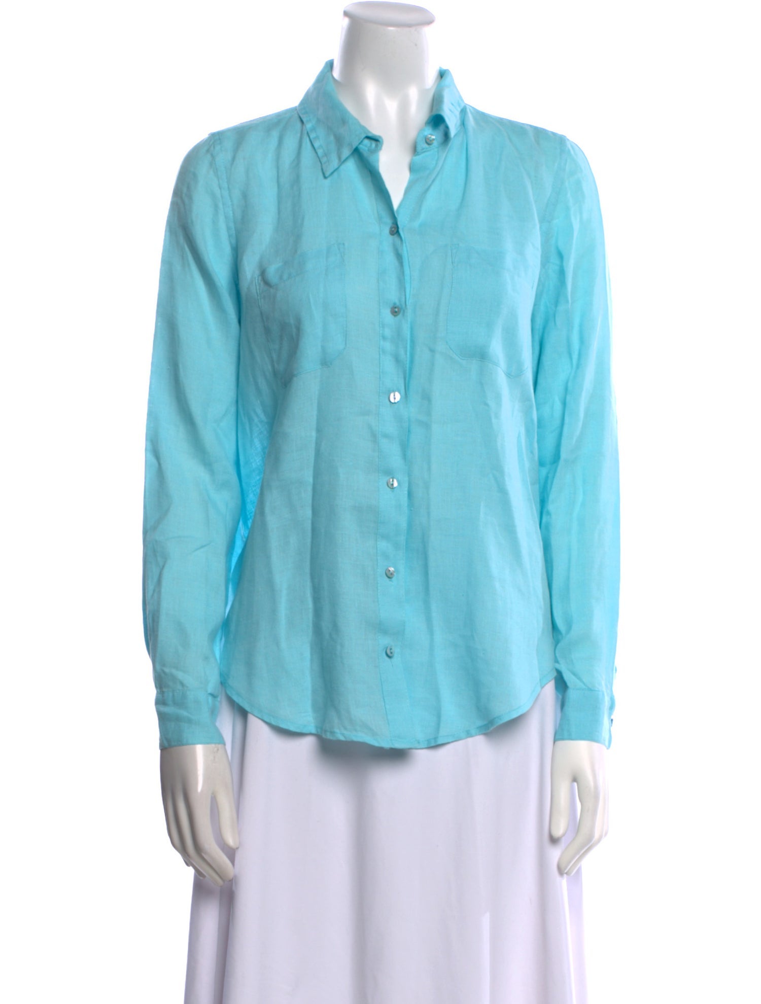 Calypso St. Barth Linen Long Sleeve Button-Up Top