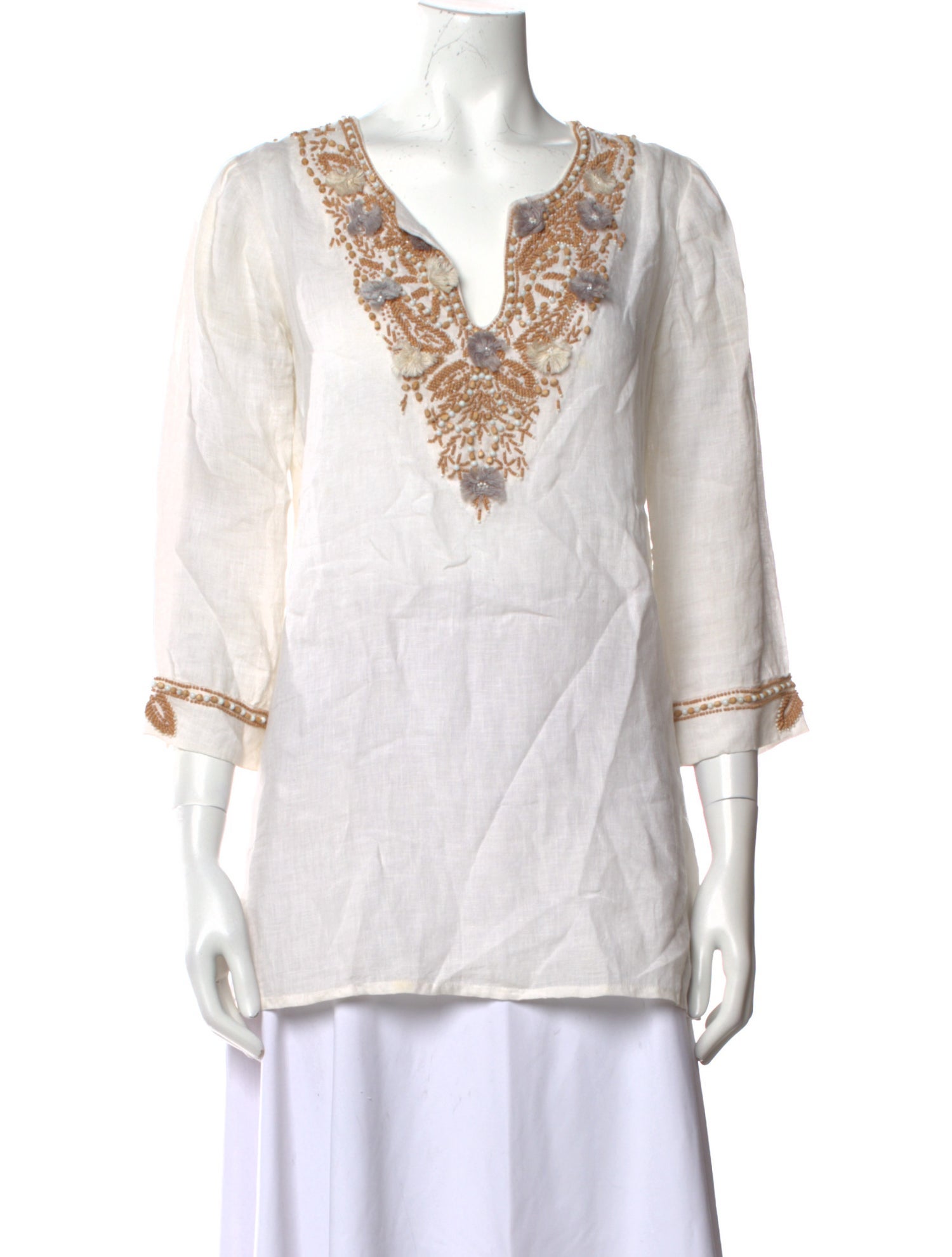 Calypso St. Barth Linen Printed Tunic