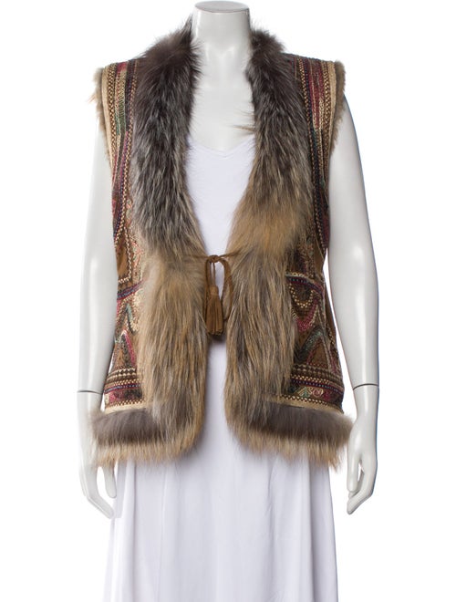 Calypso St. Barth Leather Animal Print Fur Jacket