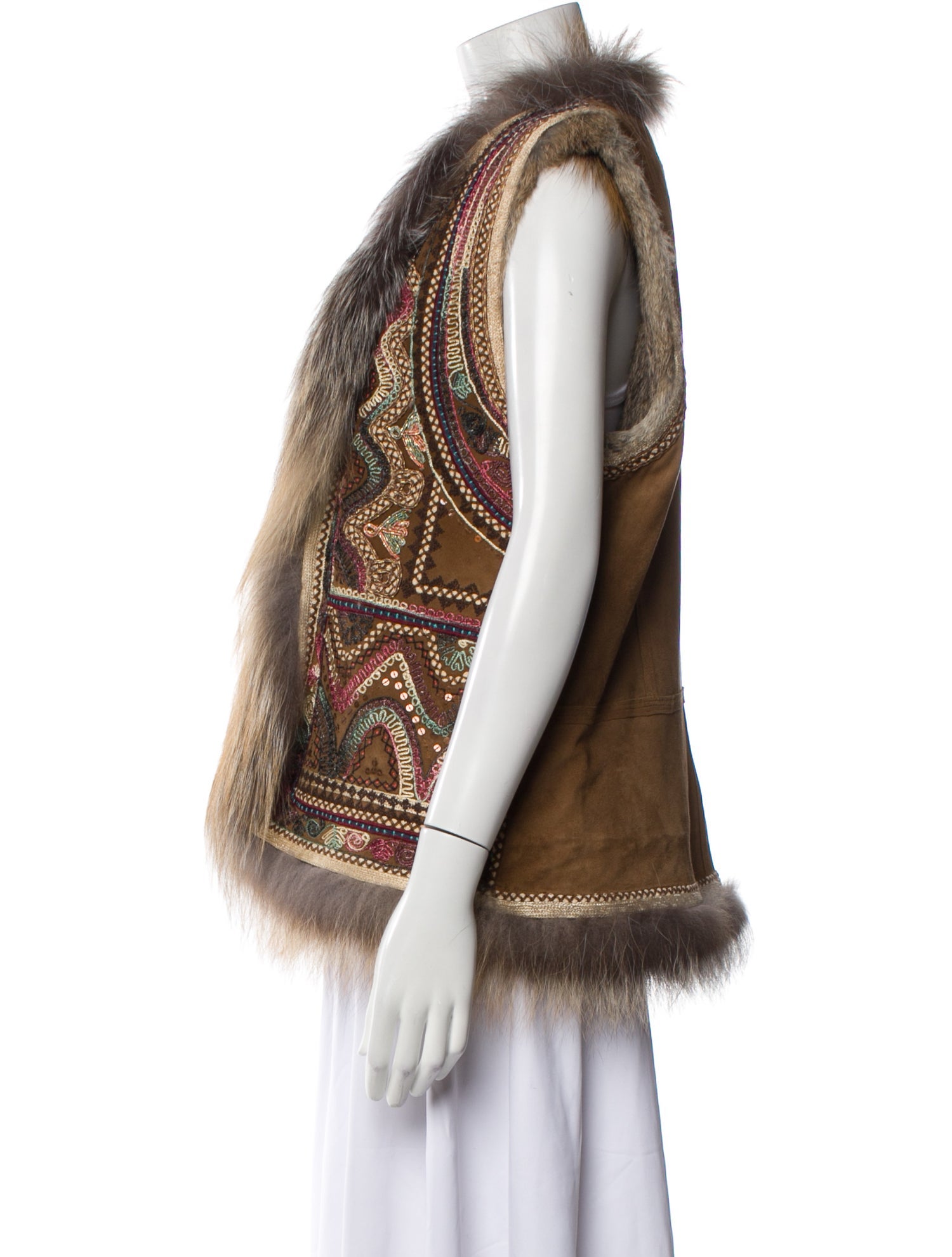 Calypso St. Barth Leather Animal Print Fur Jacket