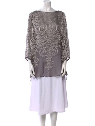 Calypso St. Barth Printed Bateau Neckline Tunic