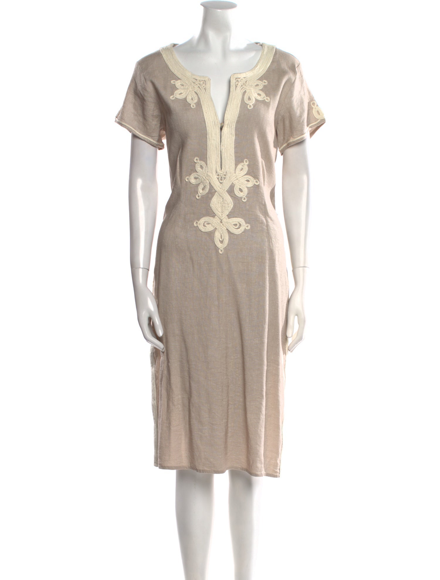 Calypso St. Barth V-Neck Midi Length Dress