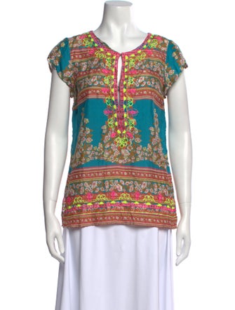 Calypso St. Barth Silk Printed Blouse