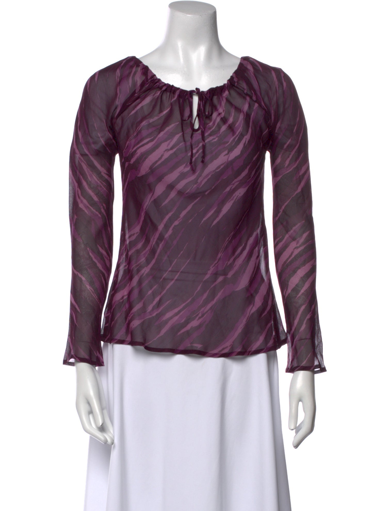 Calypso St. Barth Silk Tie-Dye Print Blouse