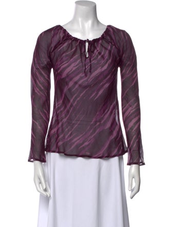 Calypso St. Barth Silk Tie-Dye Print Blouse