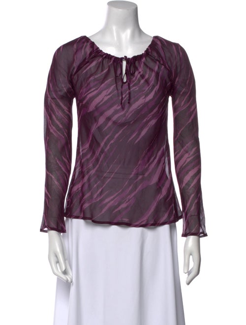 Calypso St. Barth Silk Tie-Dye Print Blouse