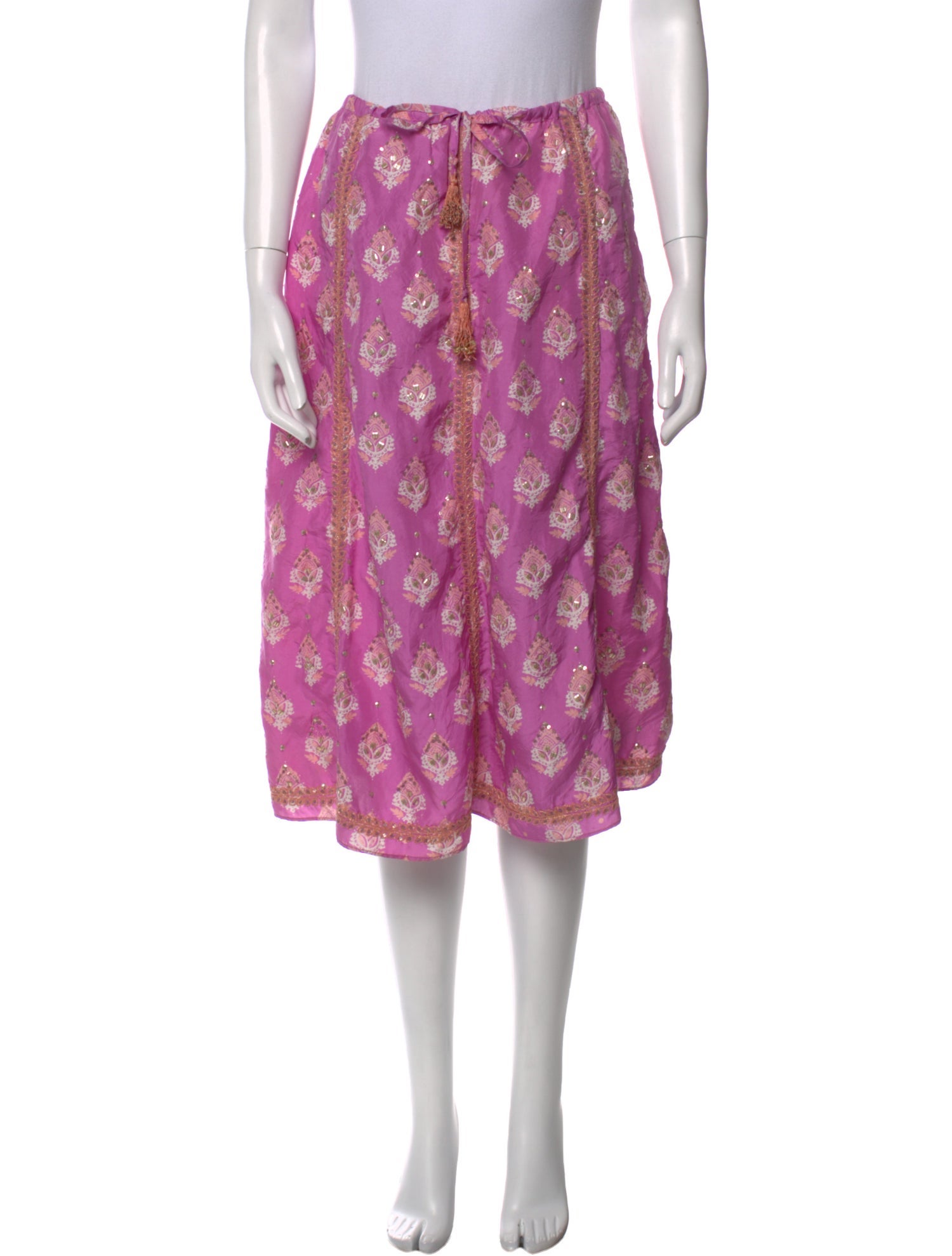 Calypso St. Barth Silk Knee-Length Skirt