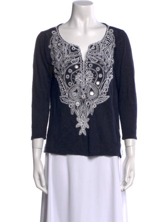 Calypso St. Barth Printed V-Neck Top