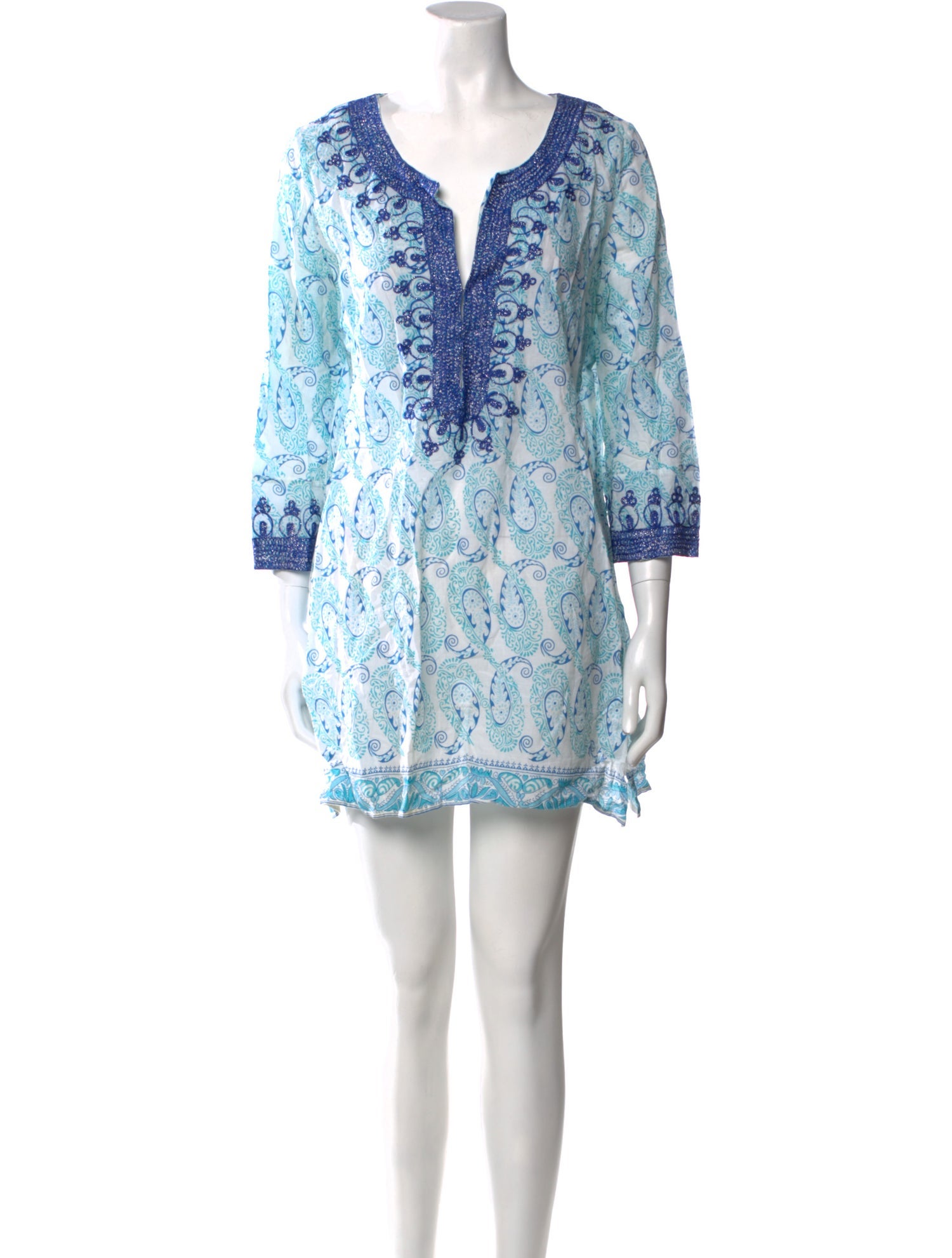 Calypso St. Barth Paisley Print Mini Dress