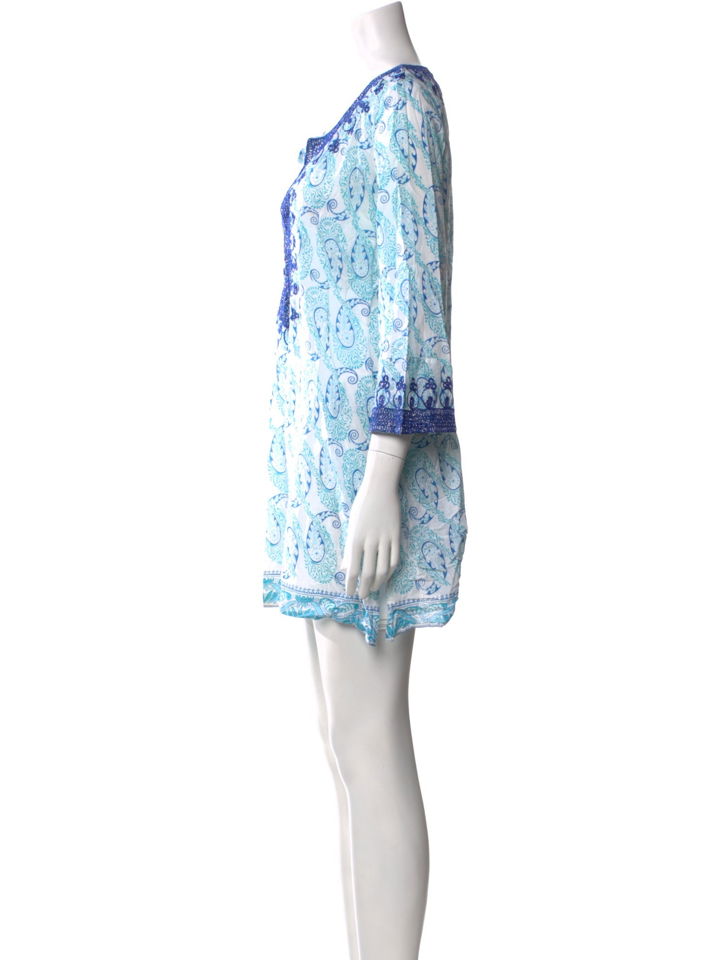Calypso St. Barth Paisley Print Mini Dress