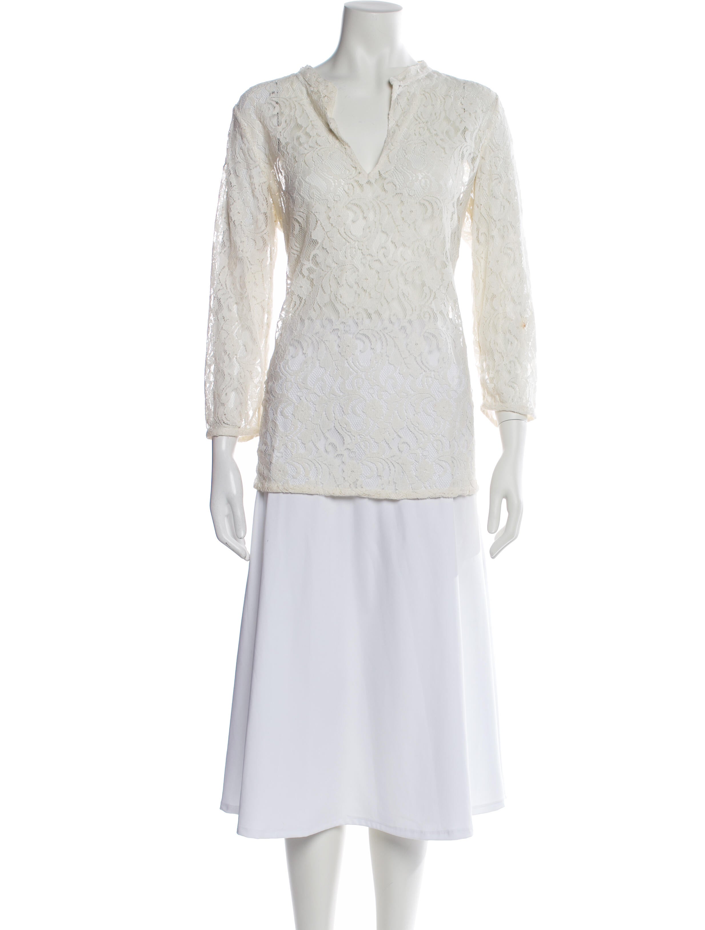 Calypso St. Barth V-Neck Three-Quarter Sleeve Tunic