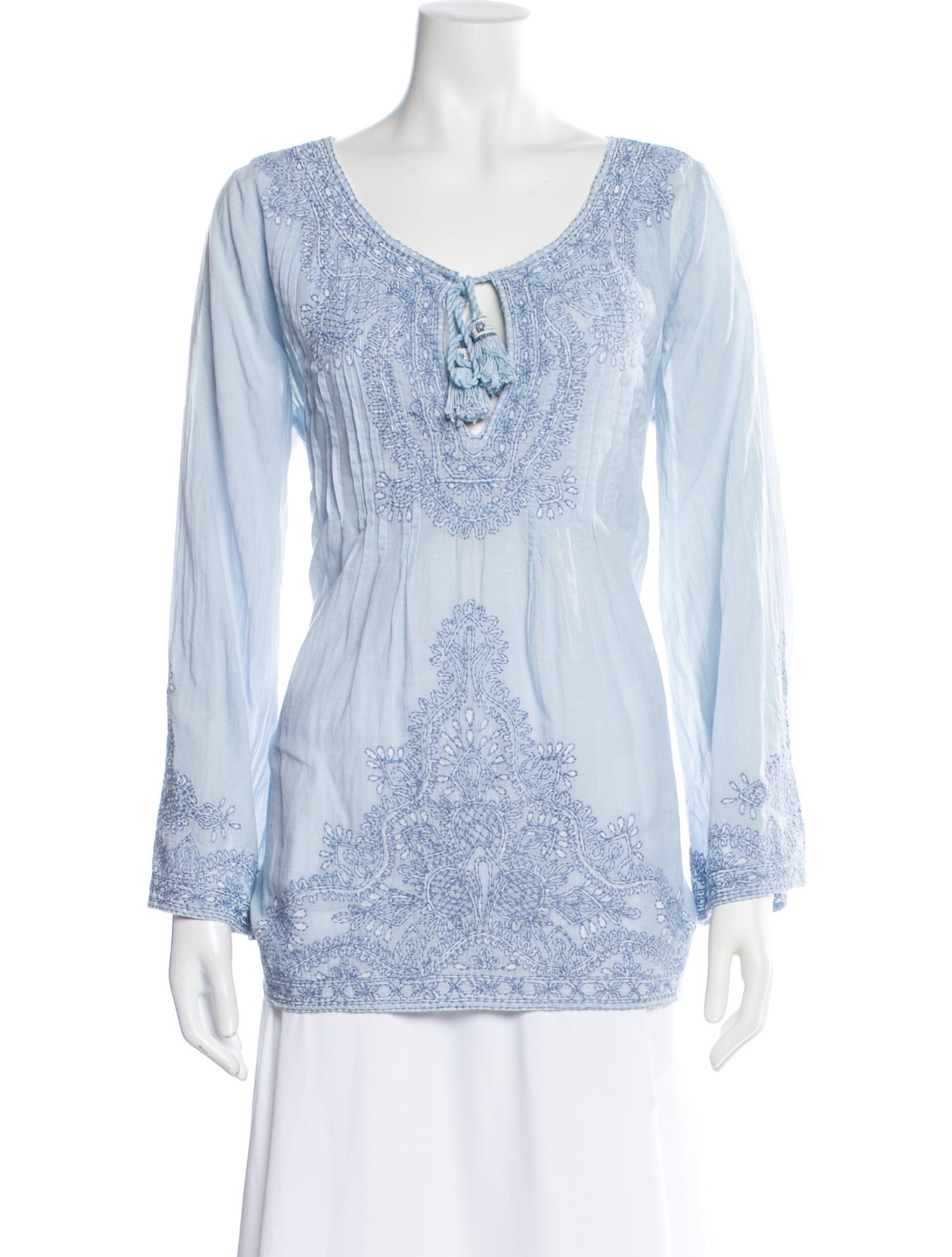 Calypso St. Barth Printed Tie Neck Tunic