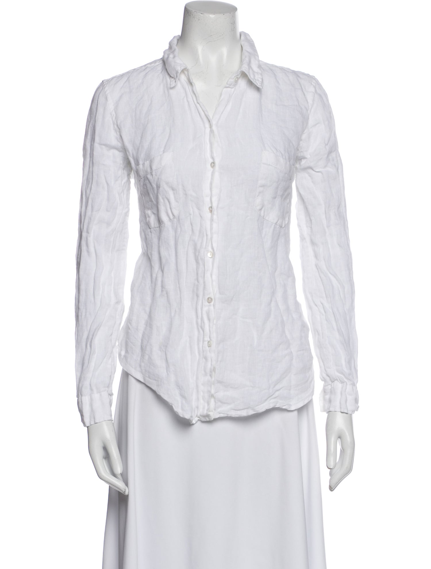 Calypso St. Barth Linen Long Sleeve Button-Up Top