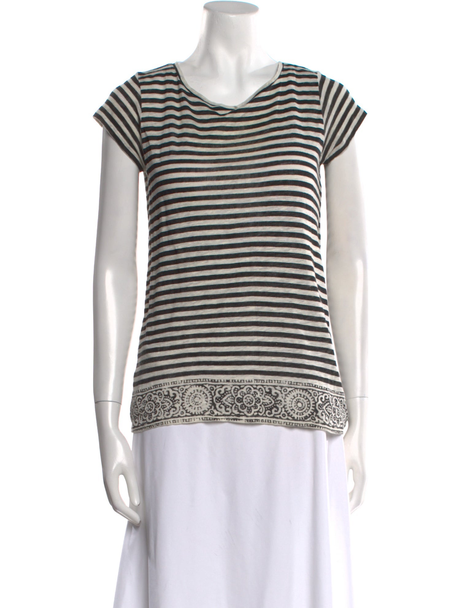Calypso St. Barth Linen Striped T-Shirt