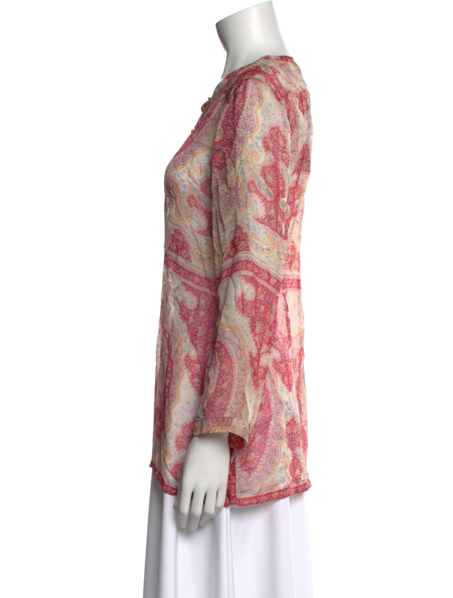 Calypso St. Barth Silk Paisley Print Blouse