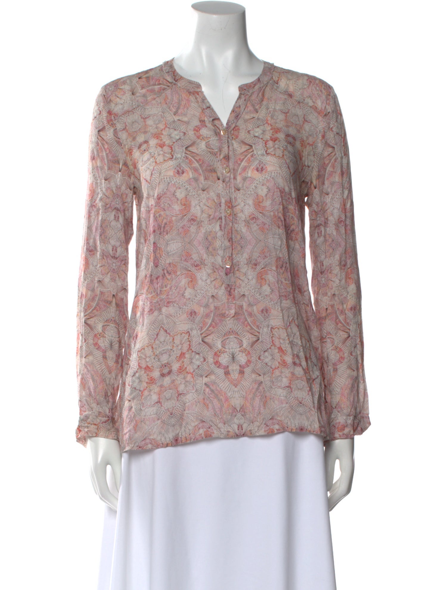 Calypso St. Barth Floral Print V-Neck Blouse