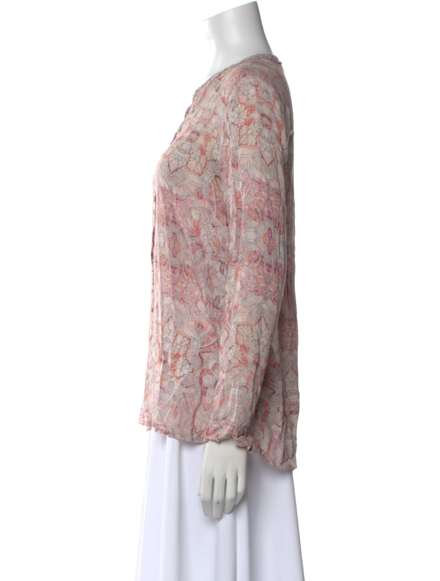 Calypso St. Barth Floral Print V-Neck Blouse