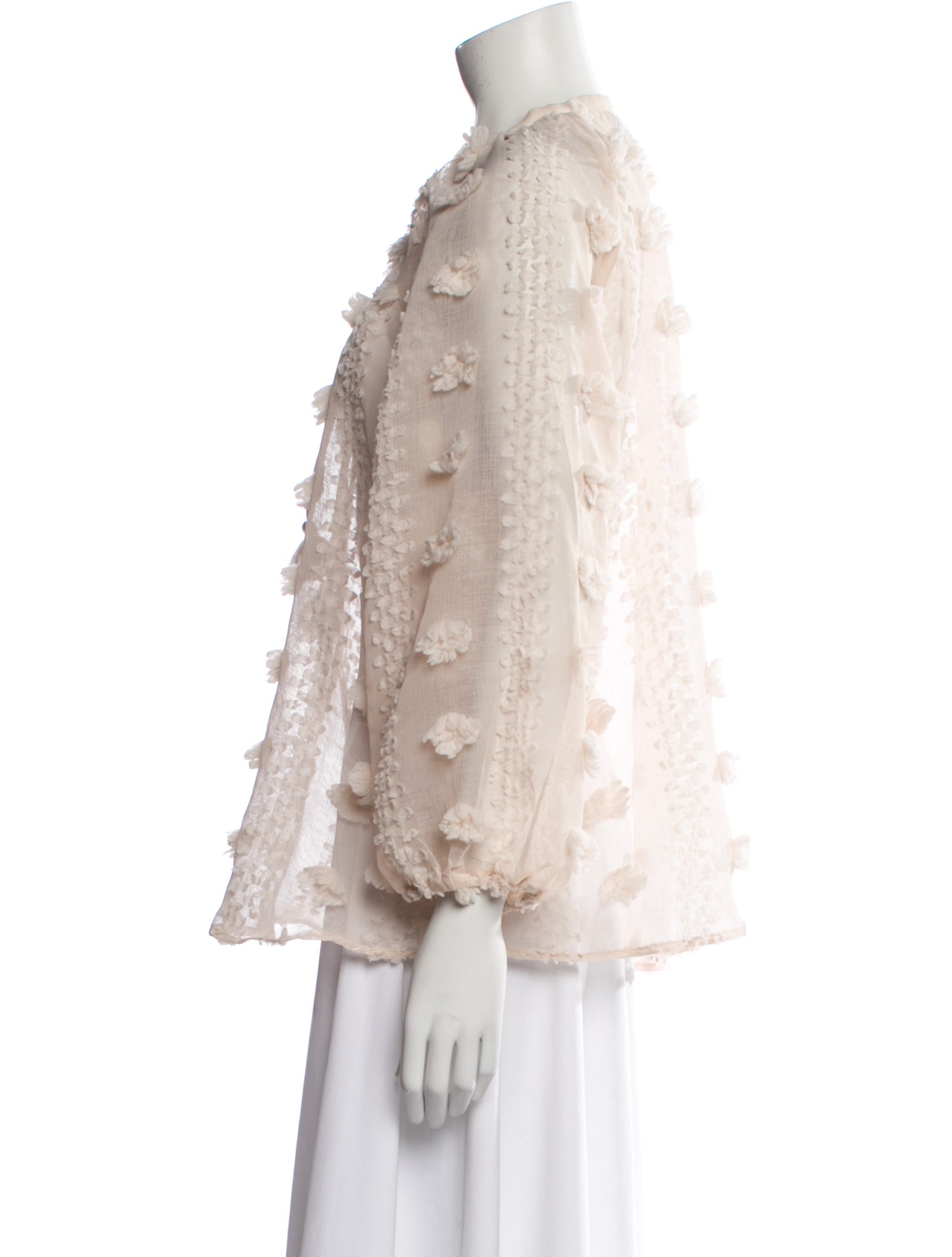 Calypso St. Barth Mock Neck Three-Quarter Sleeve Blouse