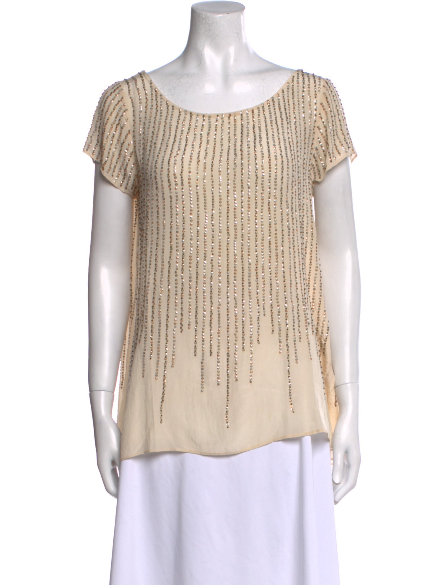 Calypso St. Barth Silk Scoop Neck Blouse