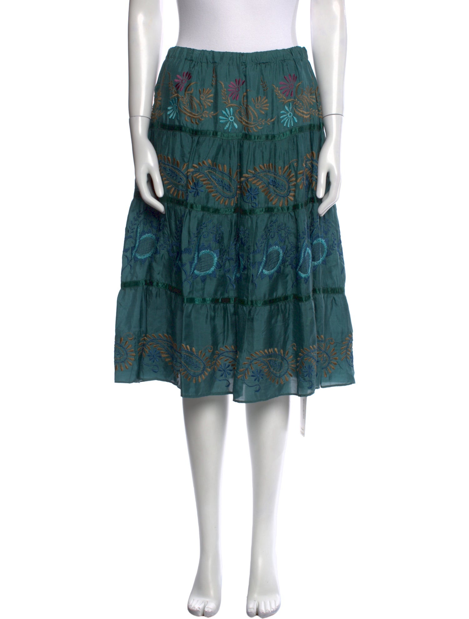 Calypso St. Barth Silk Knee-Length Skirt w/ Tags