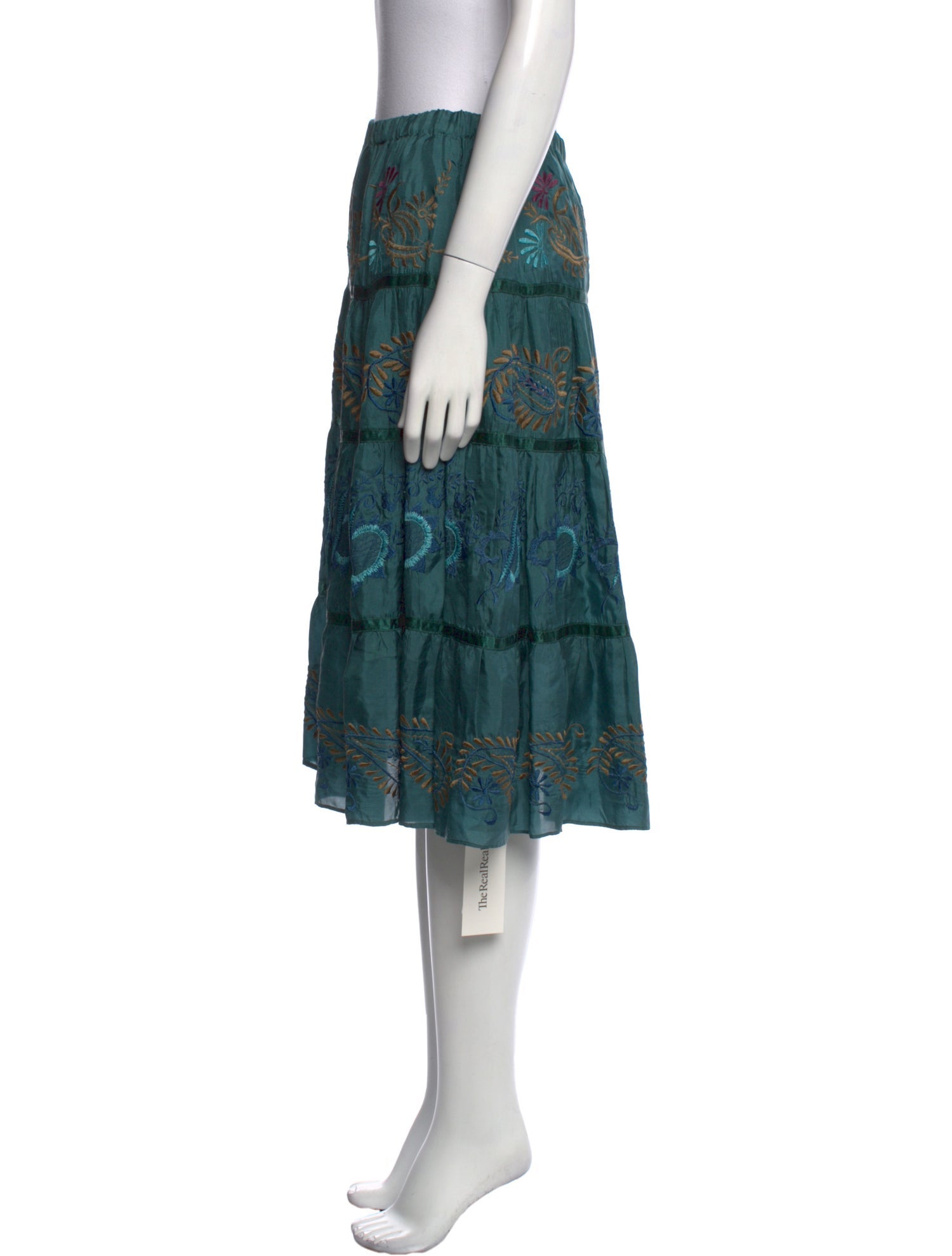 Calypso St. Barth Silk Knee-Length Skirt w/ Tags