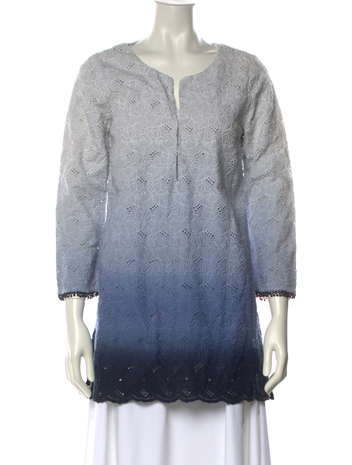 Calypso St. Barth Tie-Dye Print V-Neck Tunic