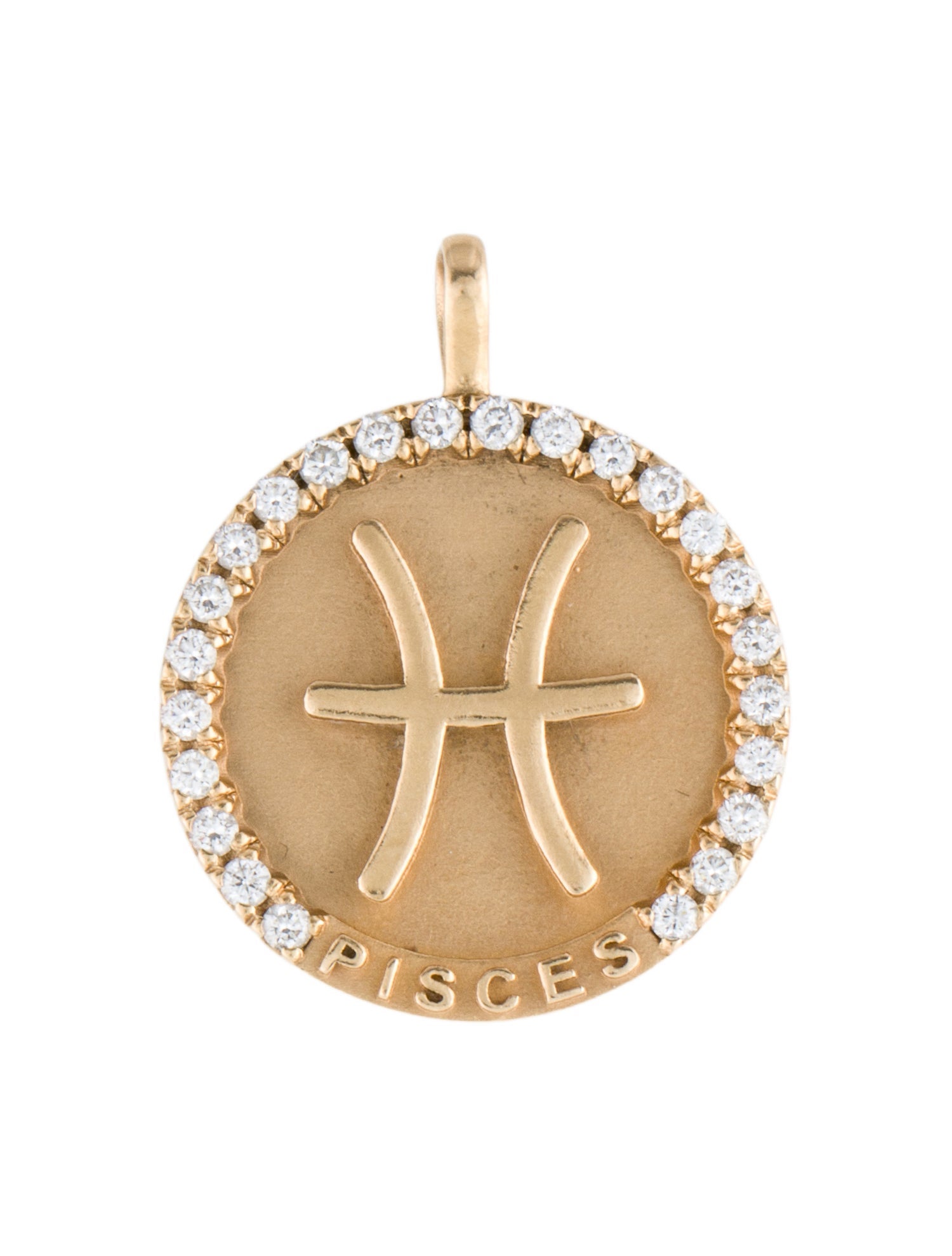 Charles And Colvard 14K Lab-Grown Diamond Bold Pisces Zodiac Pendant