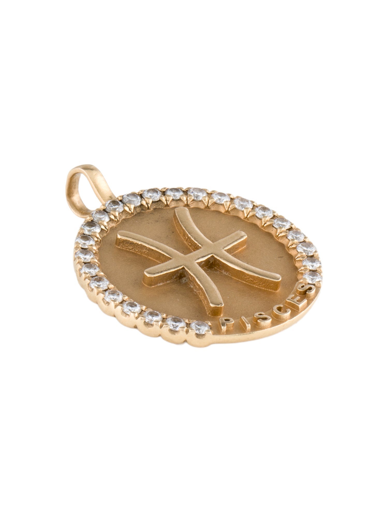 Charles And Colvard 14K Lab-Grown Diamond Bold Pisces Zodiac Pendant